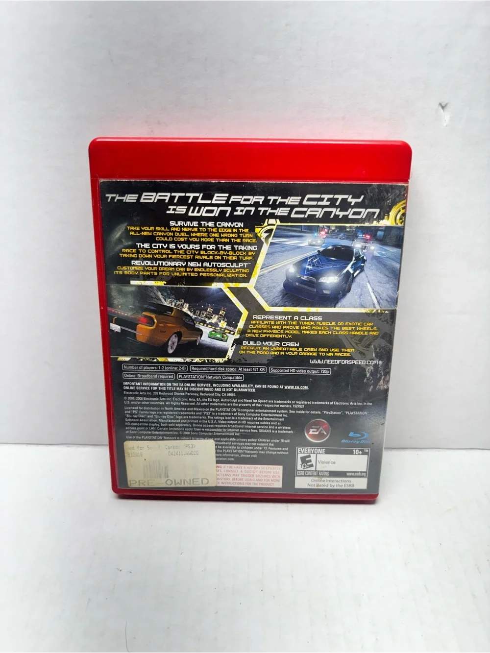 Sony PlayStation 3 Need for Speed Carbon - Red Case